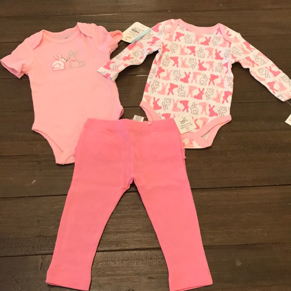 NWT Two Bunny Tops and one ruffle butt bottom